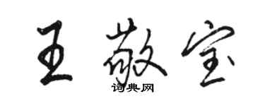 駱恆光王敬寶行書個性簽名怎么寫