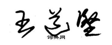 朱錫榮王道堅草書個性簽名怎么寫