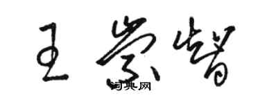 駱恆光王崇智草書個性簽名怎么寫