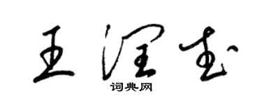 梁錦英王潤武草書個性簽名怎么寫