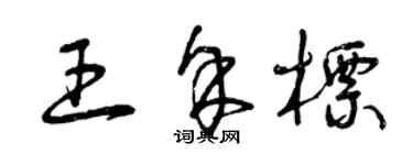 曾慶福王余標草書個性簽名怎么寫