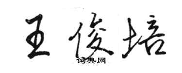 駱恆光王俊培行書個性簽名怎么寫