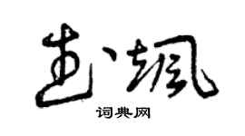曾慶福武颯草書個性簽名怎么寫