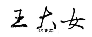 曾慶福王大女行書個性簽名怎么寫