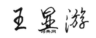 駱恆光王顯遊行書個性簽名怎么寫