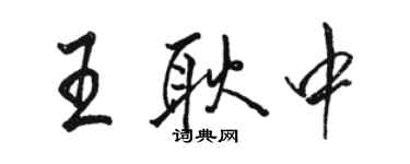 駱恆光王耿中行書個性簽名怎么寫