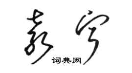駱恆光袁寧草書個性簽名怎么寫