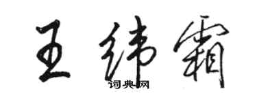 駱恆光王緯霜行書個性簽名怎么寫