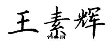 丁謙王素輝楷書個性簽名怎么寫