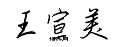 王正良王宣美行書個性簽名怎么寫