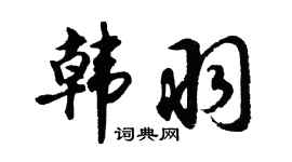 胡問遂韓羽行書個性簽名怎么寫