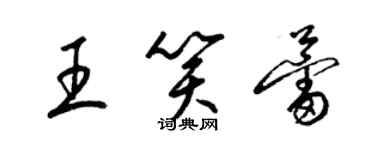 梁錦英王笑蕾草書個性簽名怎么寫