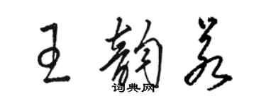 駱恆光王韻若草書個性簽名怎么寫