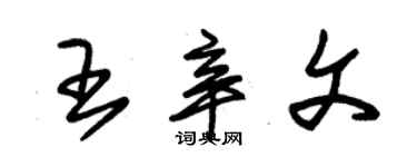 朱錫榮王辛文草書個性簽名怎么寫