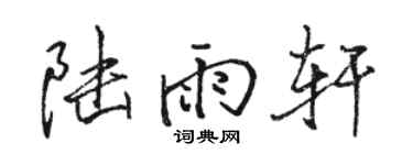駱恆光陸雨軒行書個性簽名怎么寫