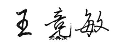 駱恆光王競敏行書個性簽名怎么寫