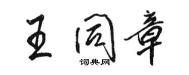 駱恆光王同章行書個性簽名怎么寫