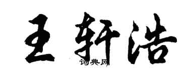 胡問遂王軒浩行書個性簽名怎么寫