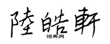王正良陸皓軒行書個性簽名怎么寫
