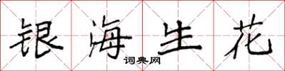 袁強銀海生花楷書怎么寫