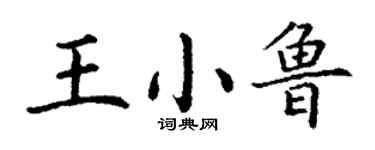 丁謙王小魯楷書個性簽名怎么寫