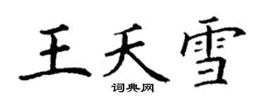 丁謙王夭雪楷書個性簽名怎么寫