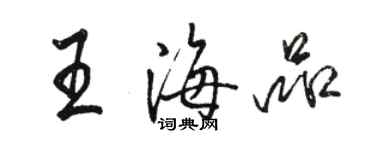 駱恆光王海品行書個性簽名怎么寫