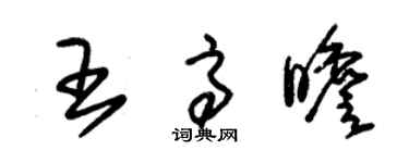 朱錫榮王高瞻草書個性簽名怎么寫