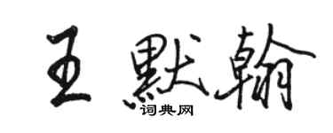 駱恆光王默翰行書個性簽名怎么寫