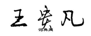 曾慶福王貴凡行書個性簽名怎么寫