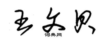 朱錫榮王文貝草書個性簽名怎么寫