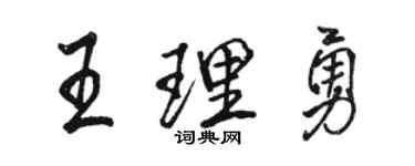 駱恆光王理勇行書個性簽名怎么寫