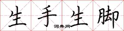 荊霄鵬生手生腳楷書怎么寫