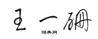 駱恆光王一硼草書個性簽名怎么寫