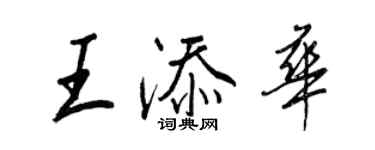 王正良王添華行書個性簽名怎么寫