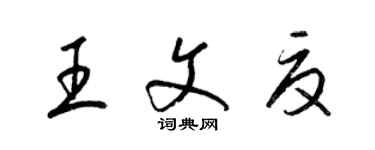 梁錦英王文夏草書個性簽名怎么寫