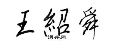 王正良王紹舜行書個性簽名怎么寫