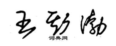 朱錫榮王斯渤草書個性簽名怎么寫