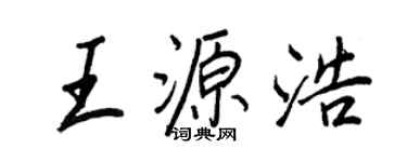 王正良王源浩行書個性簽名怎么寫