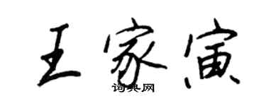 王正良王家寅行書個性簽名怎么寫