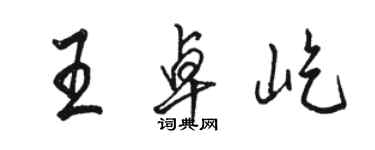 駱恆光王卓屹行書個性簽名怎么寫