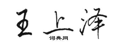 駱恆光王上澤行書個性簽名怎么寫