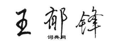 駱恆光王郁鋒行書個性簽名怎么寫