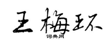 曾慶福王梅環行書個性簽名怎么寫