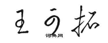 駱恆光王可拓草書個性簽名怎么寫