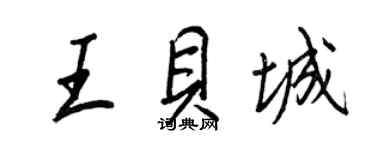 王正良王貝城行書個性簽名怎么寫