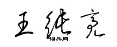 梁錦英王純亮草書個性簽名怎么寫