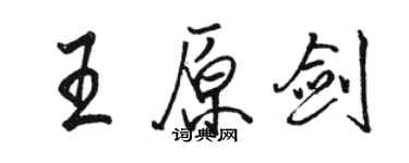 駱恆光王原劍行書個性簽名怎么寫