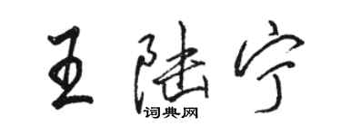 駱恆光王陸寧行書個性簽名怎么寫