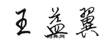 駱恆光王益翼行書個性簽名怎么寫